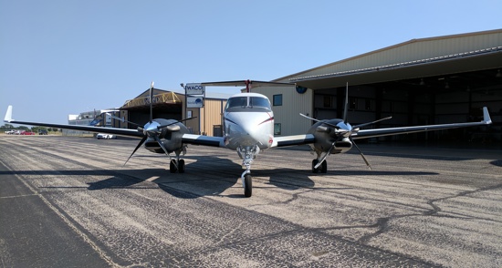 King Air Modifications plane at hangar